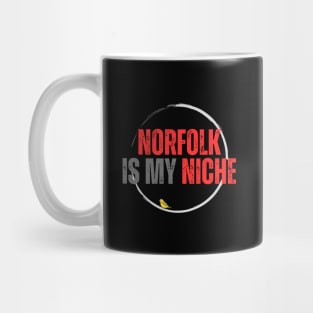 Norfolk is my Niche red and silver Mug